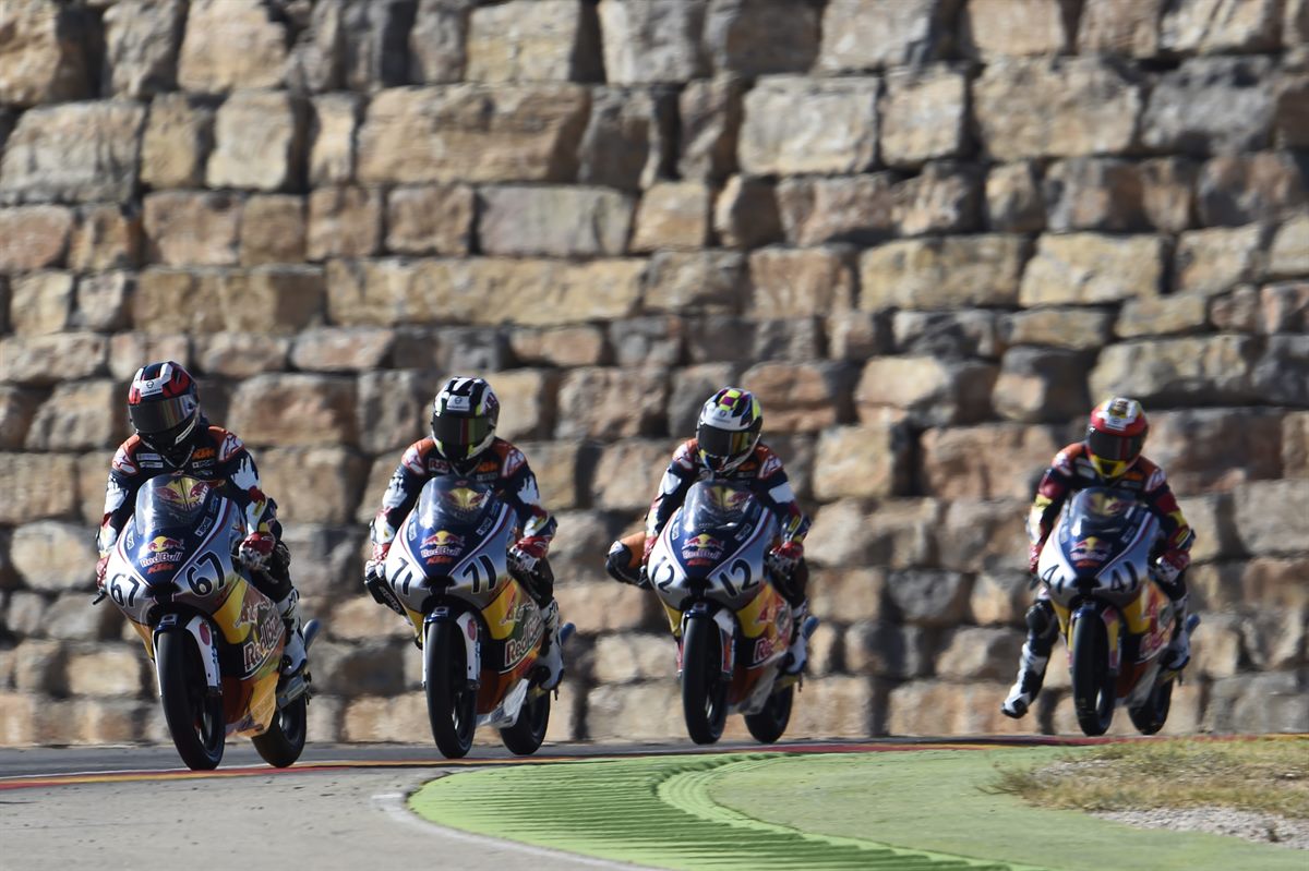 Kaito Toba, Ayumu Sasaki, Filip Salač & Marc Garcia KTM RC250 RB Aragon 2016
