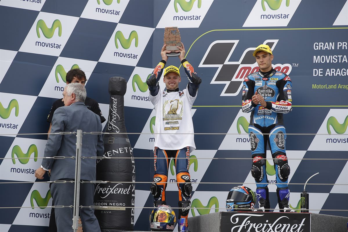 Brad Binder Podium Aragon 2016