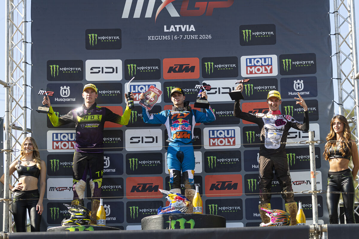 MX2 podium Grand Prix of Latvia