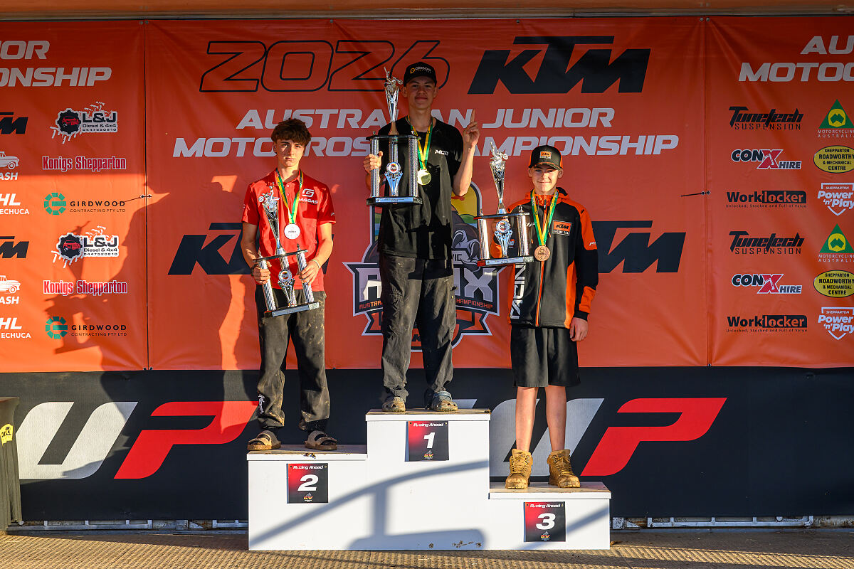 OLLIE BIRKITT PODIUM - KTM JUNIOR RACING TEAM - AJMX SHEPPARTON 