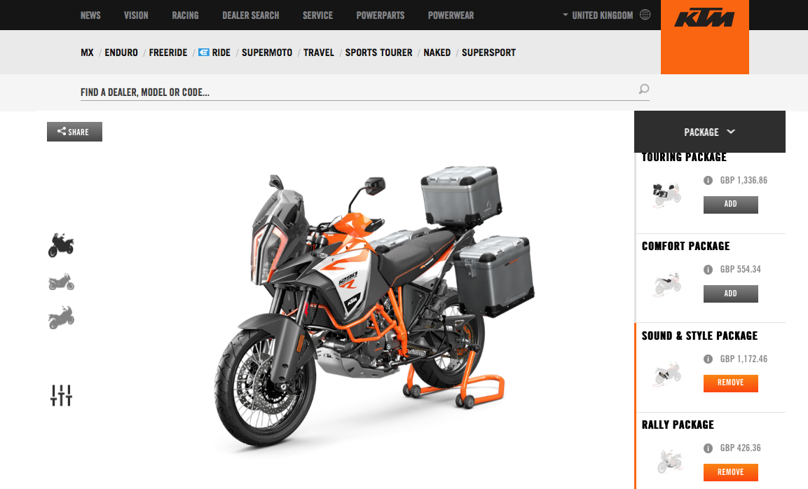 KTM 1290 SUPER ADVENTURE R Configurator