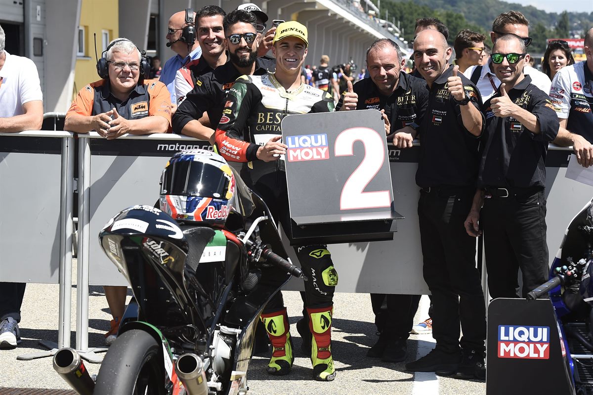 Marcos Ramirez & Staff KTM RC250 GP Parc Ferme Sachsenring 2018