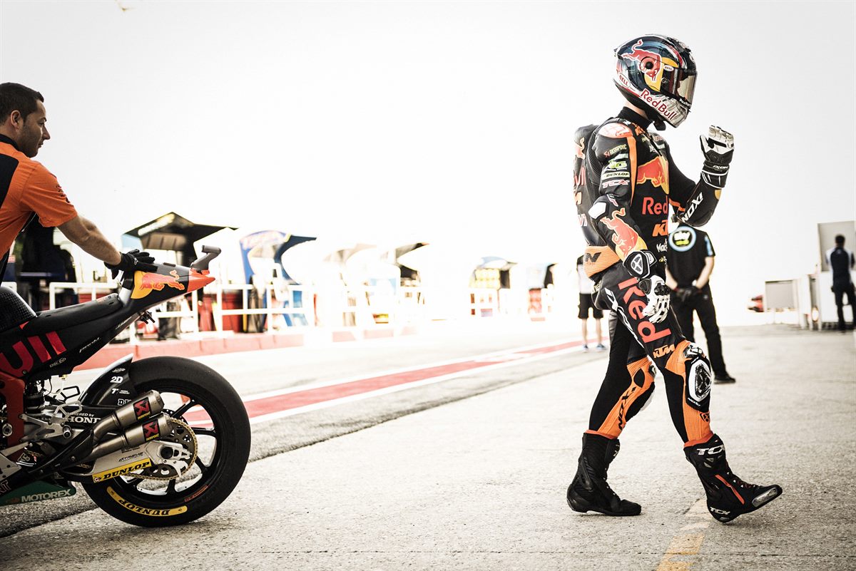 Brad Binder & Mechanic KTM Moto2 Pit Lane Misano World Circuit Marco Simoncelli 2018