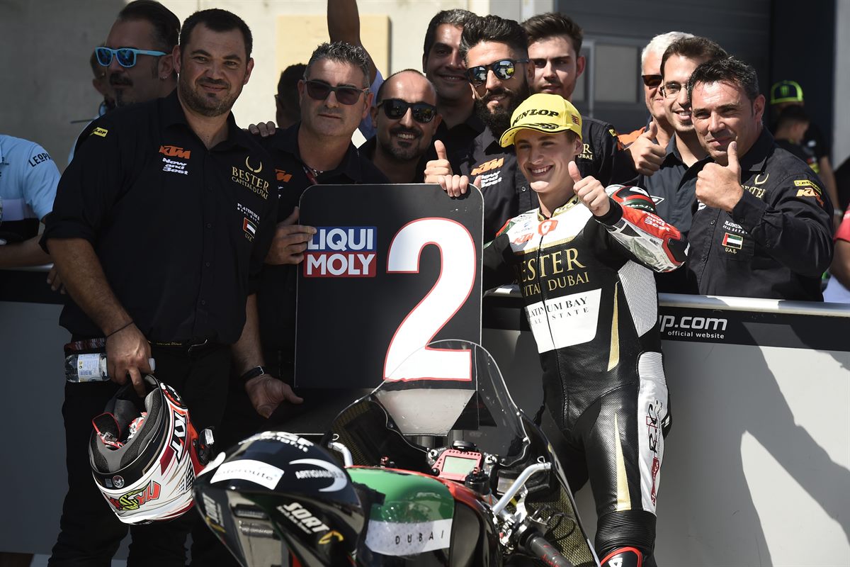 Jaume Masia & Team KTM RC250 GP Parc Ferme MotorLand Aragon 2018