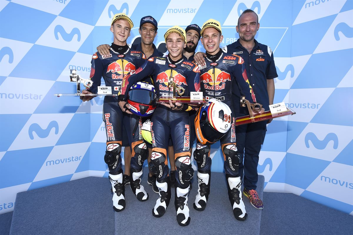 Xavier Artigas, Deniz Öncü & Carlos Tatay Podium MotorLand Aragon 2018