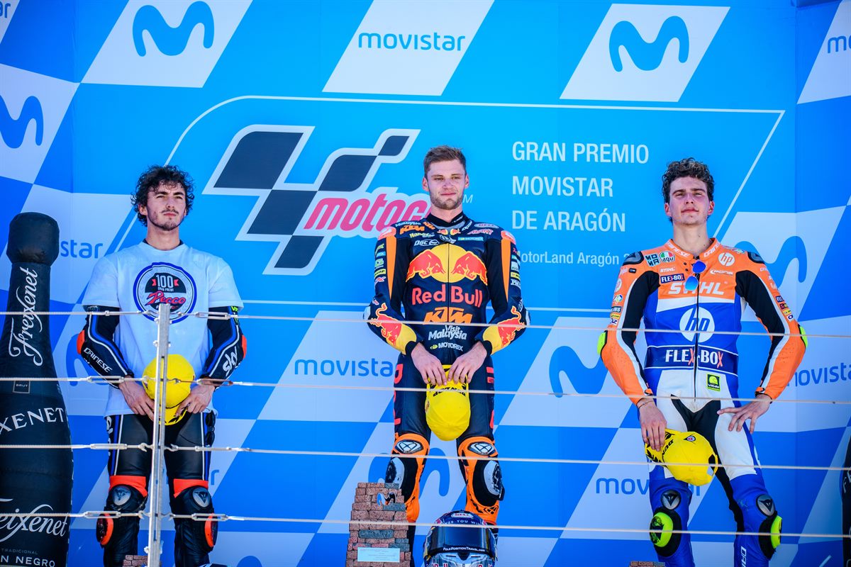 Brad Binder Podium MotorLand Aragon 2018