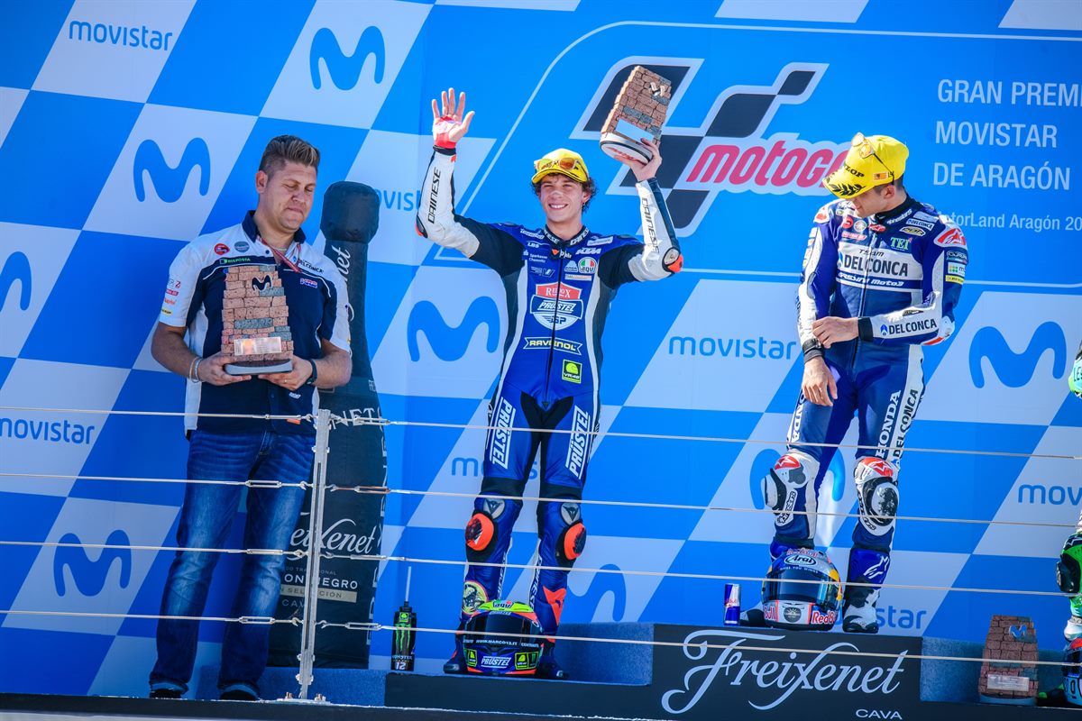 Marco Bezzecchi Podium MotorLand Aragon 2018