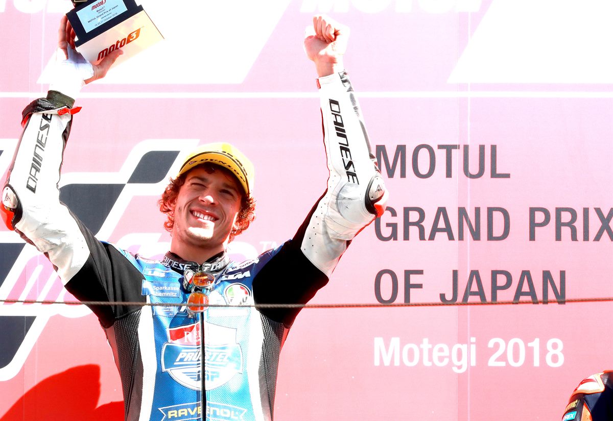 Marco Bezzecchi Podium Twin Ring Motegi 2018
