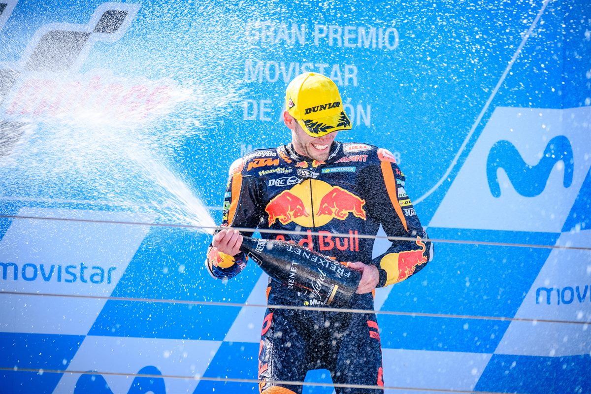 251893_Brad Binder Podium MotorLand Aragon 2018