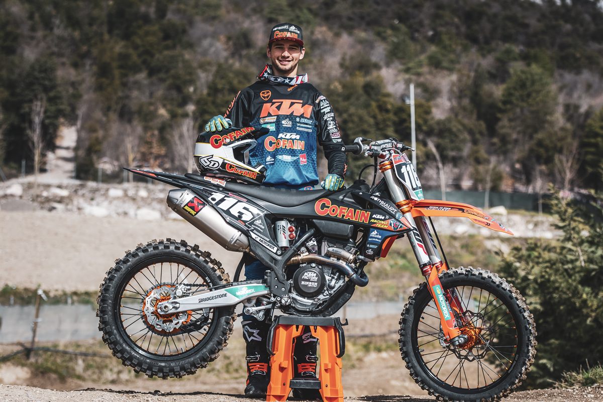MX2-Vizestaatsmeister 2018 Manuel Perkhofer mit seiner Rennmaschine