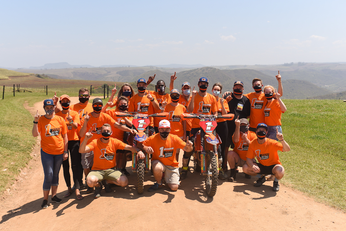 Celebrations at the final round of the 2020 National Cross Country Championship.