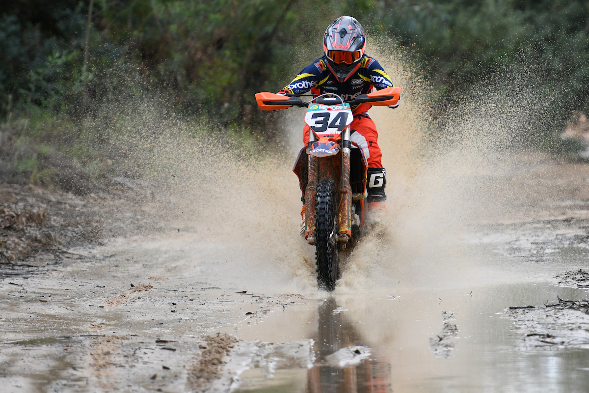Bradley Cox prepares for the start of the 2021 National Enduro season. 
