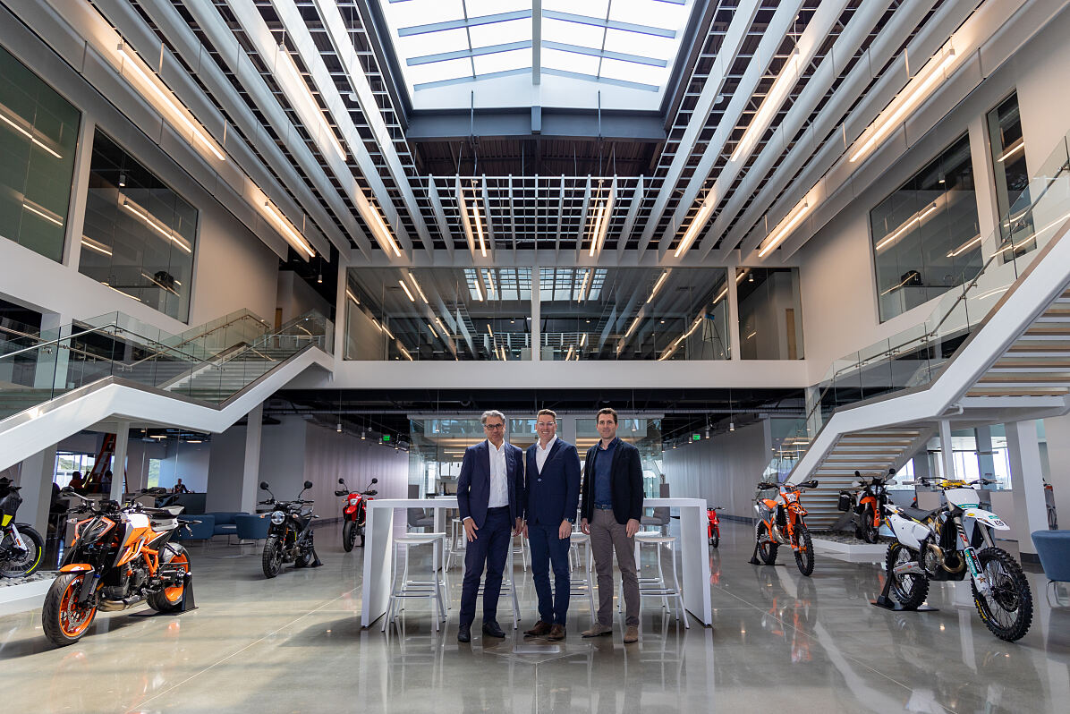 PIERER Mobility AG North American HQ Grand Opening_Stefan Pierer, John Hinz, Florian Kecht