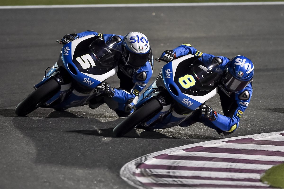 Nicolo Bulega & Romano Fenati KTM RC250 GP Qatar 2016