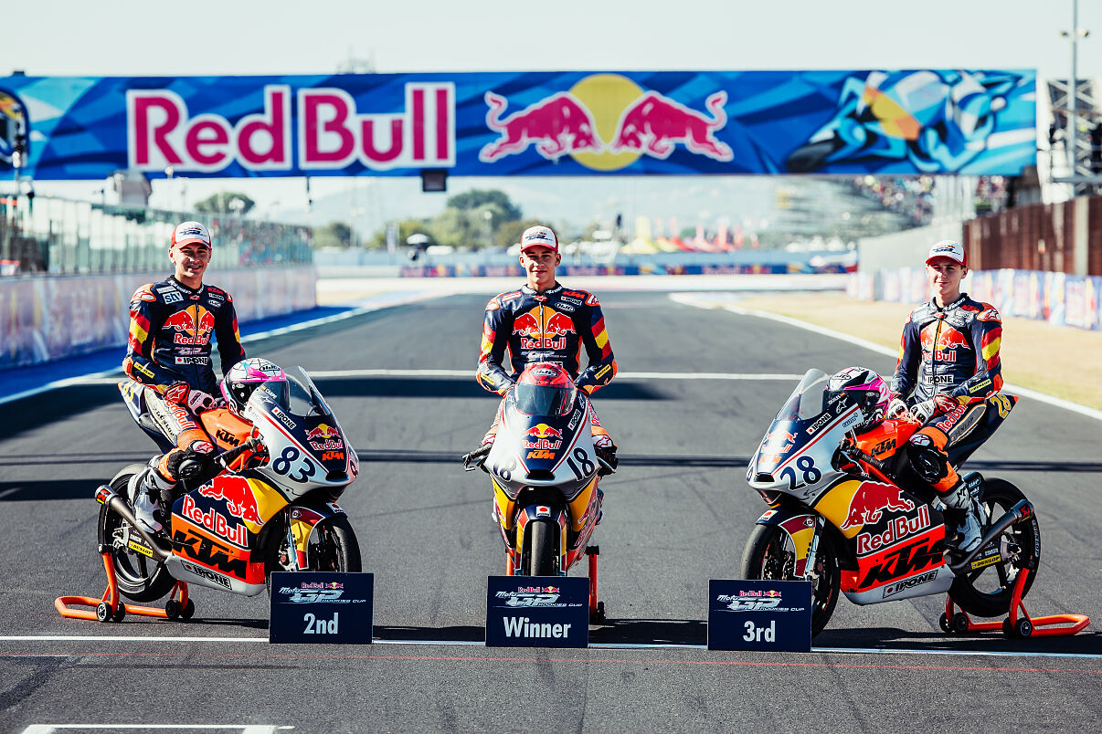 2023 Red Bull MotoGP Rookies Cup top three