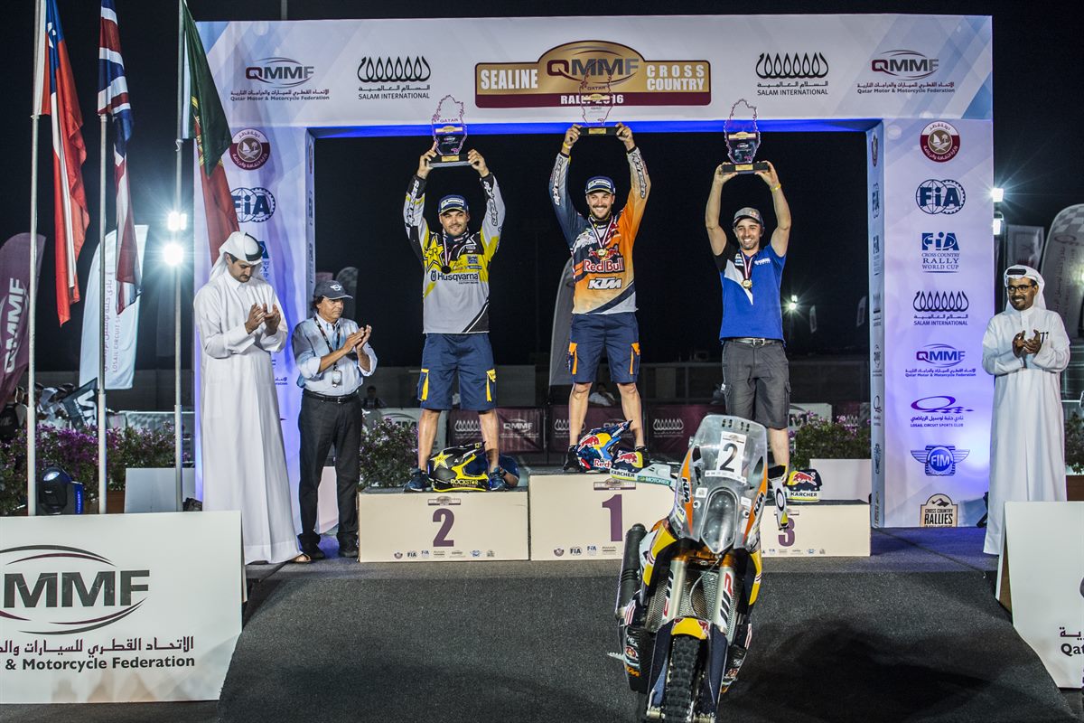 Sam Sunderland KTM 450 RALLY Podium Qatar 2016