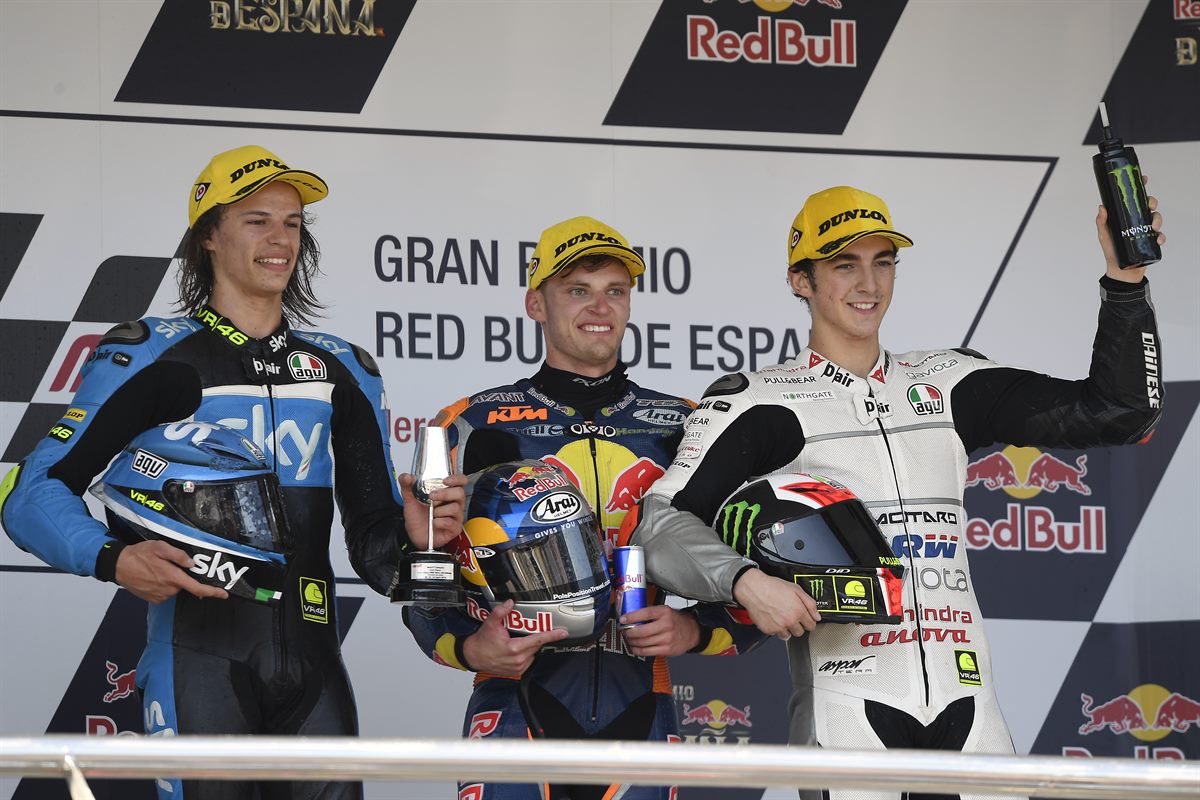 Brad Binder & Nicolo Bulega Podium Jerez 2016