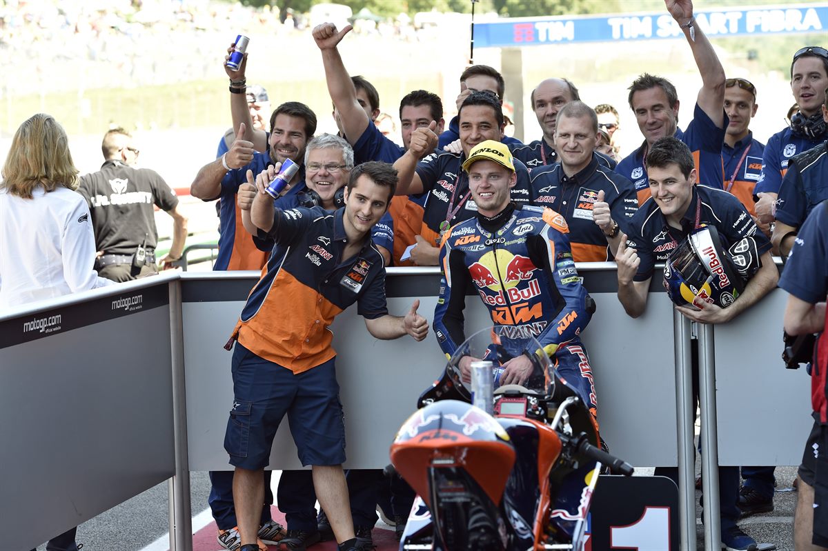 Brad Binder & Team KTM RC250 GP Parc Ferme Mugello 2016