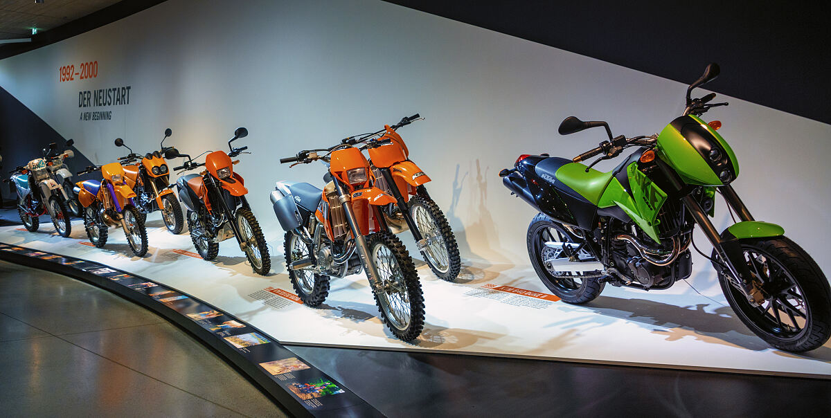 Erlebe die Geschichte der DUKE Modellreihe in der KTM Motohall