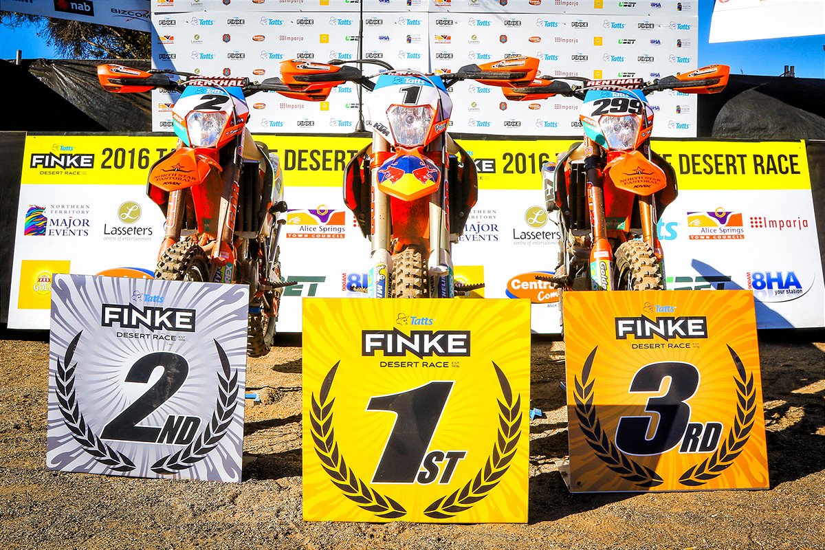 Toby Price KTM 500 EXC Podium Tatts Finke Desert Race 2016