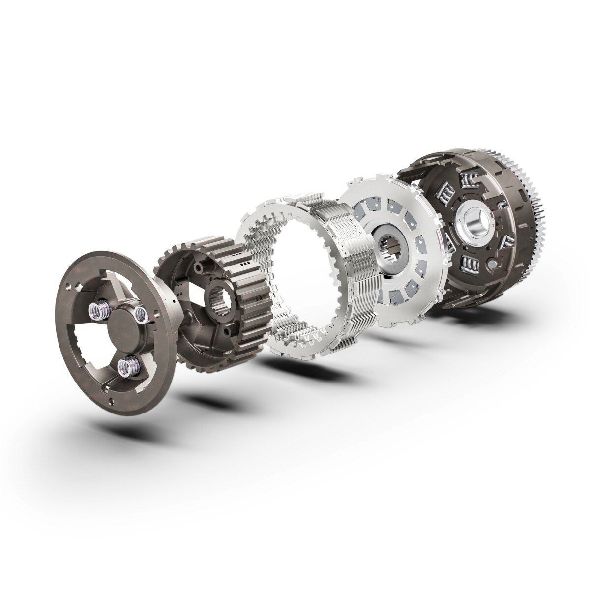 639918_MY_25_KTM_AMT_Engine Clutch_Exploded_03_STUDIO_03_STUDIO IMAGES