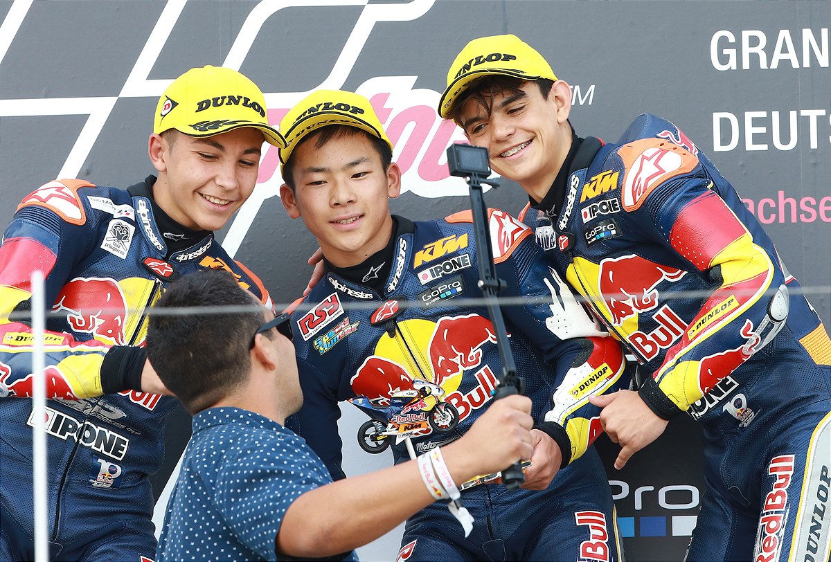 Raul Fernandez,  Ayumu Sasaki & Aleix Viu Podium Sachsenring 2016