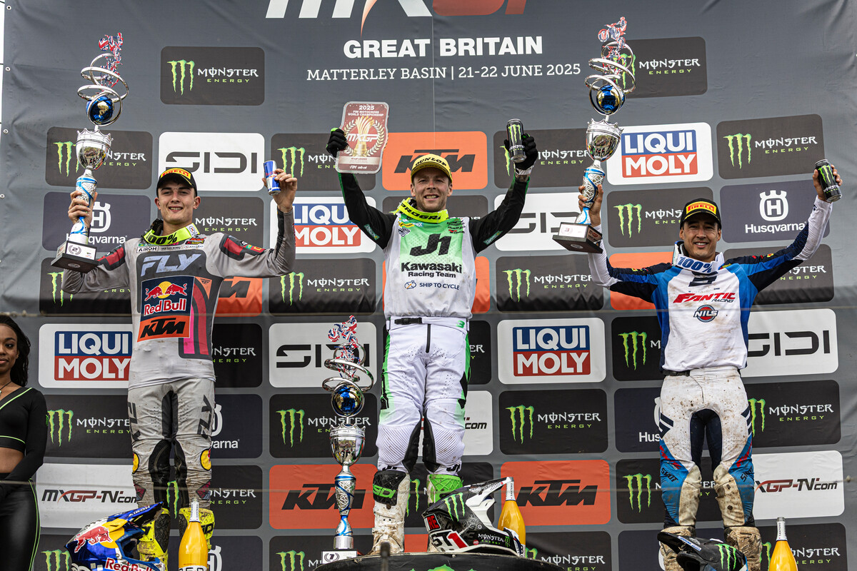 MXGP podium 2025 Grand Prix of GBR