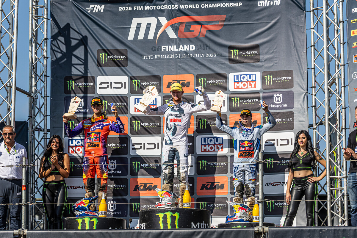 MX2 podium 2025 Grand Prix of FIN