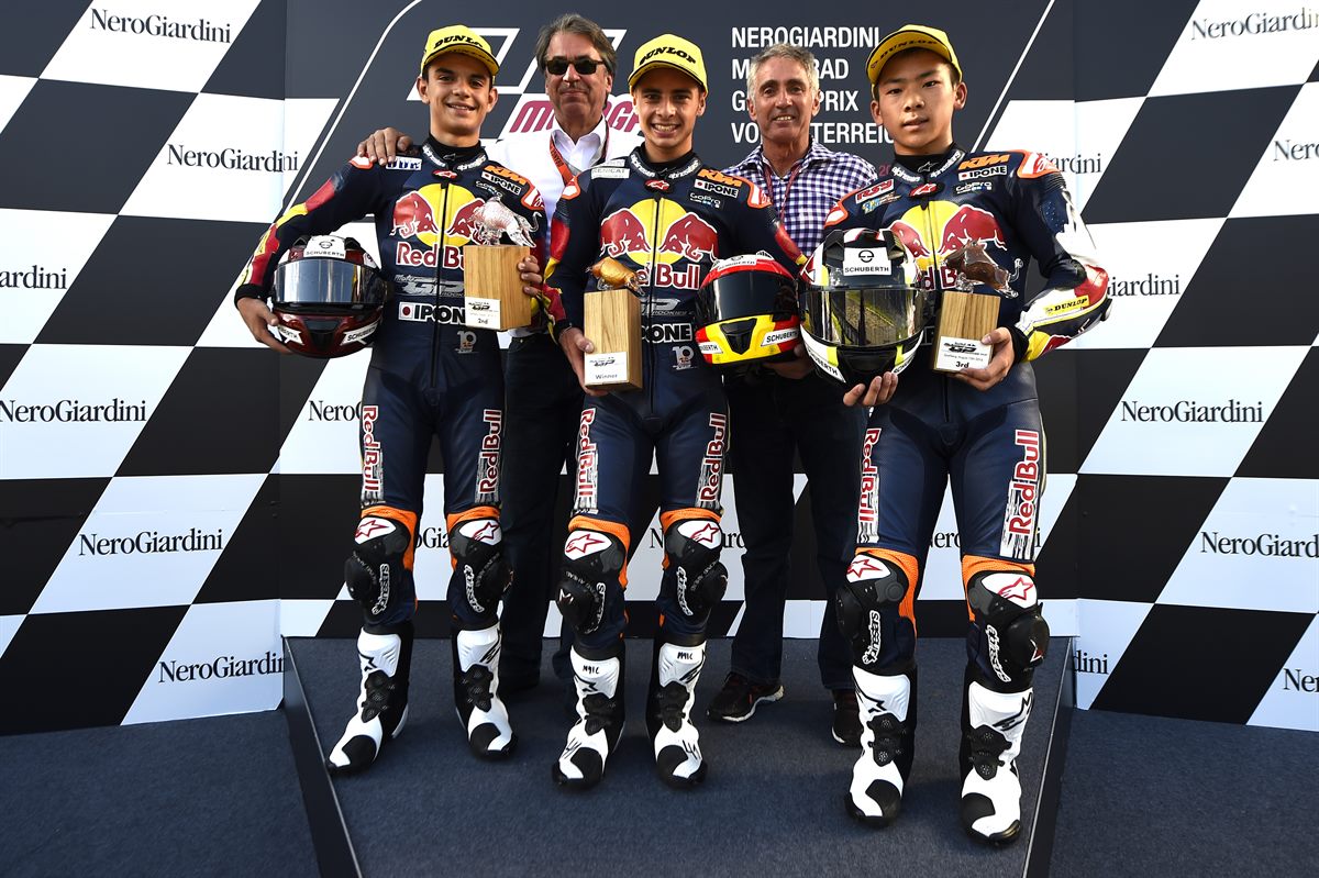 Alex Viu, Stefan Pierer, Marc Garcia, Mick Doohan & Ayumu Sasaki Podium Spielberg 2016