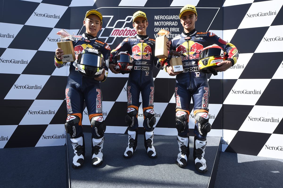 Ayumu Sasaki, Alex Viu, Marc Garcia Podium Spielberg 2016
