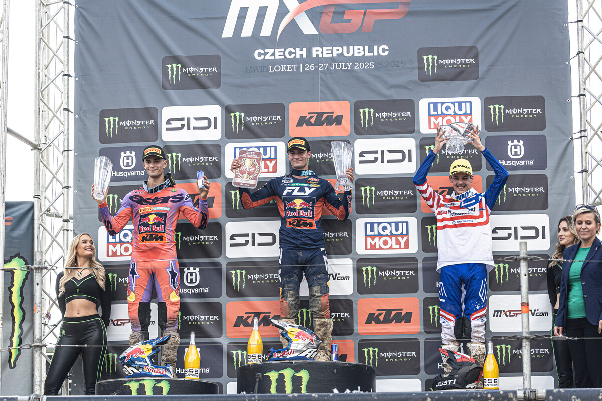 MX2 podium 2025 Grand Prix of CZE