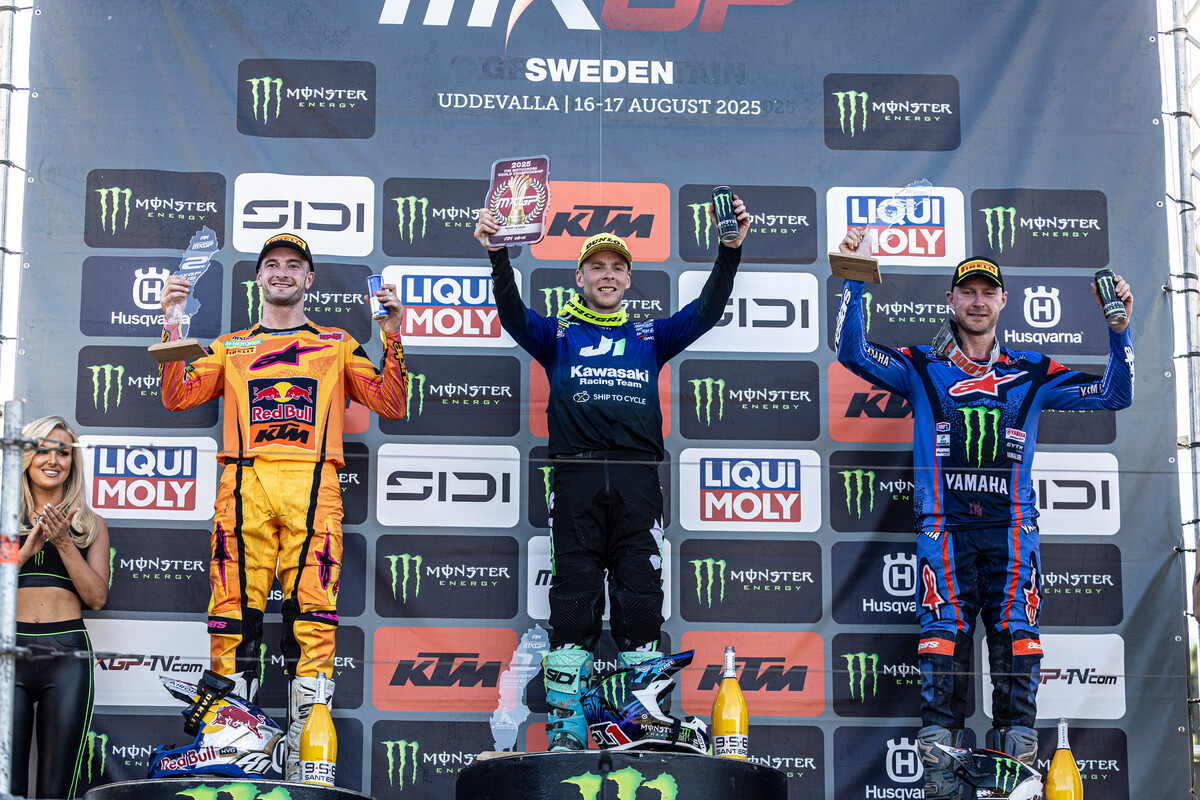MXGP podium 2025 Grand Prix of Sweden