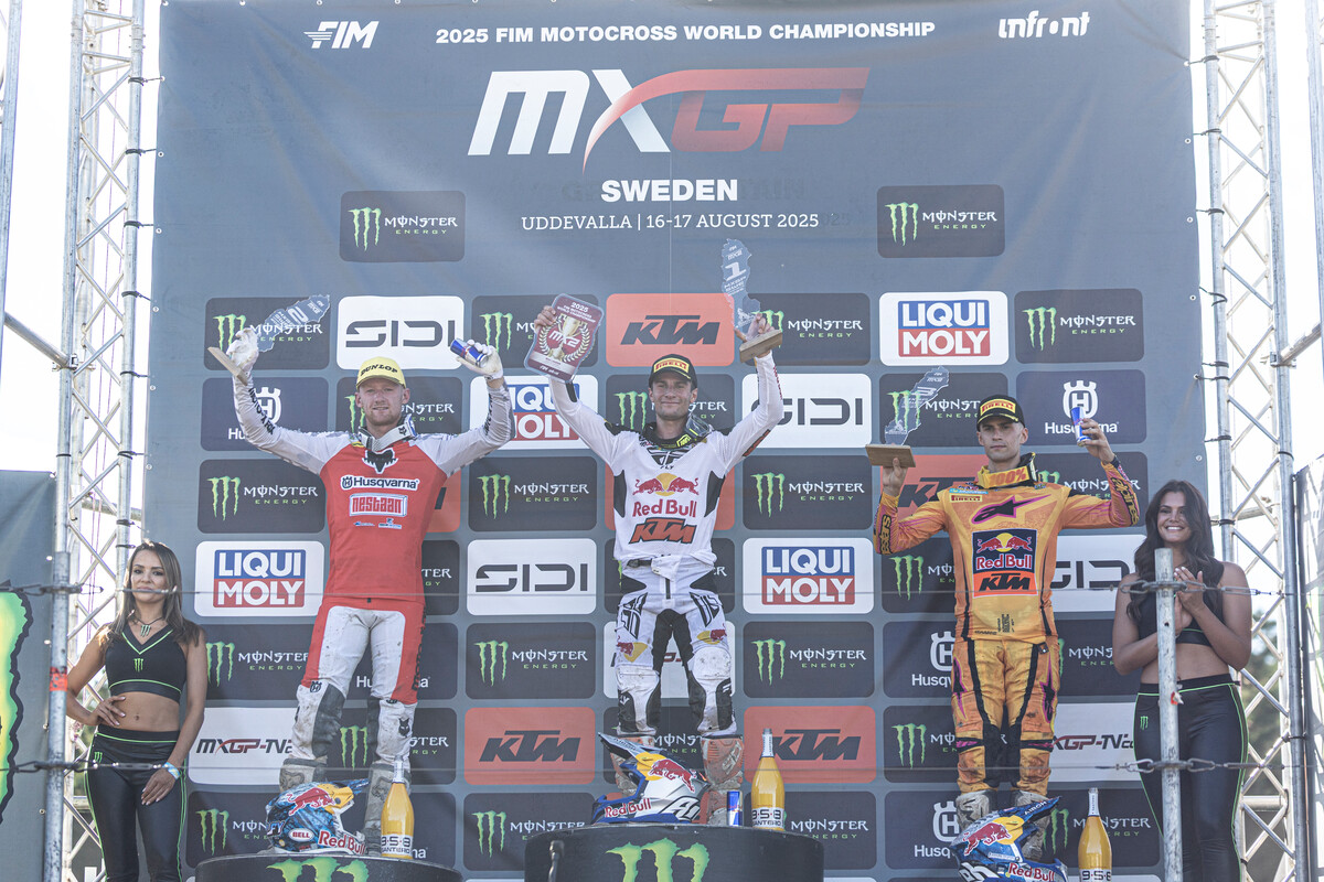 MX2 podium 2025 Grand Prix of Sweden