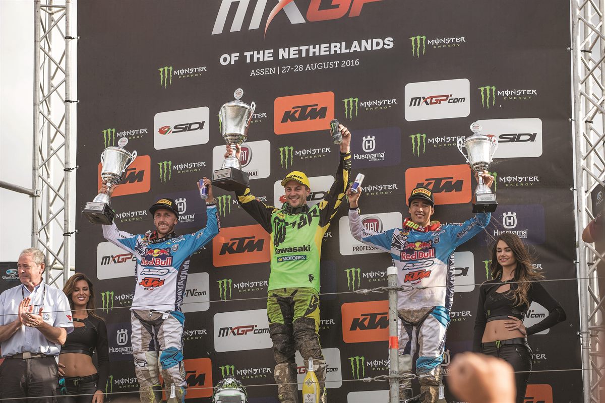 Tony Cairoli & Glenn Coldenhoff Podium Assen 2016