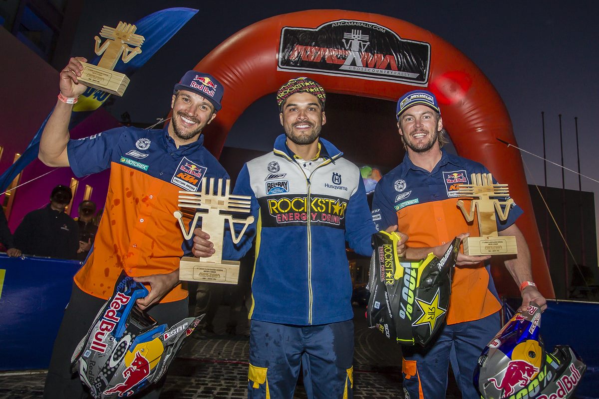 Sam Sunderland & Toby Price Podium Atacama 2016