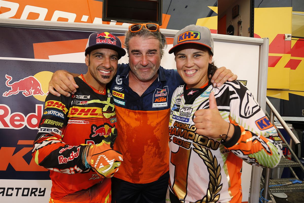 Ivan Cervantes, Fabio Farioli & Laia Sanz Paddock Cahors 2016